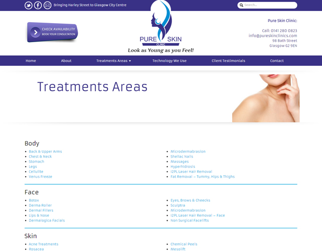Website for Beauty Clinic